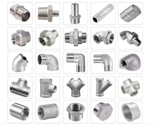 NPT BSP Dişli 4 Yollu Metal Boru Konnektörü SS 304 316 Erkek Dişi Eşit